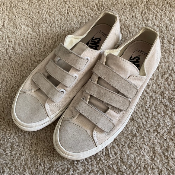 beige velcro vans